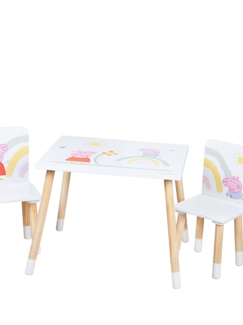 Ensemble table + 2 chaises enfant en bois 'Peppa Pig' ROBA - Kiabi Ensemble table + 2 chaises enfant en bois 'Peppa Pig' ROBA - Kiabi