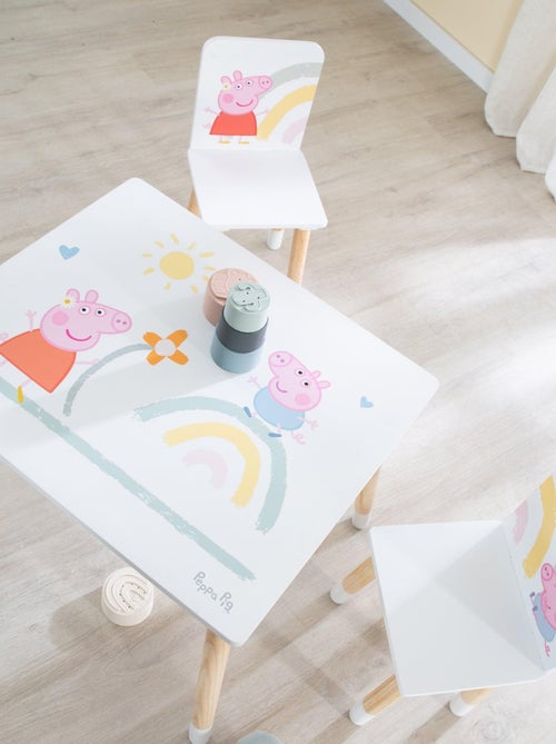 Ensemble table + 2 chaises enfant en bois 'Peppa Pig' ROBA - Kiabi Ensemble table + 2 chaises enfant en bois 'Peppa Pig' ROBA - Kiabi