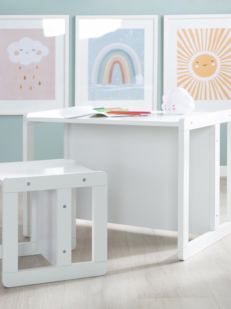 Ensemble table convertible en banc + 1 chaise évolutive ' Roba' Blanc - Kiabi
