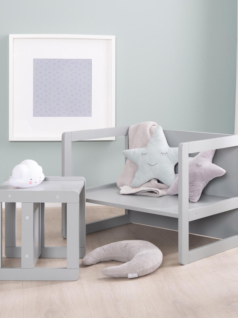 Ensemble table convertible en banc + 1 chaise évolutive ' Roba' Gris - Kiabi