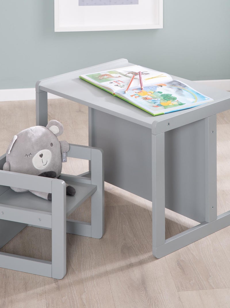 Ensemble table convertible en banc + 1 chaise évolutive ' Roba' Gris - Kiabi