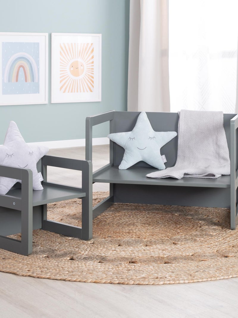 Ensemble table convertible en banc + 1 chaise évolutive ' Roba' Noir - Kiabi