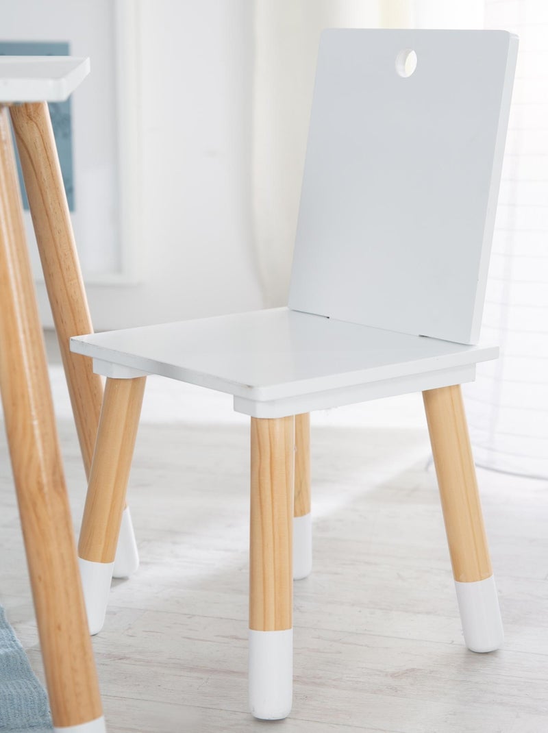 Ensemble table et 2 chaises enfant en bois - ROBA Blanc Beige - Kiabi