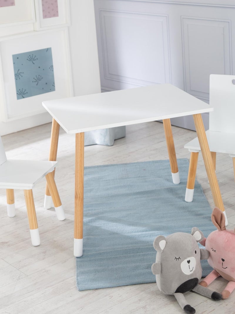 Ensemble table et 2 chaises enfant en bois - ROBA Blanc Beige - Kiabi