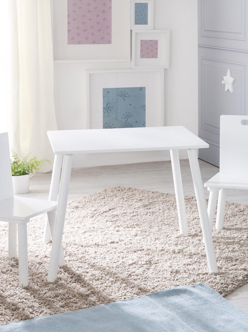 Ensemble table et 2 chaises enfant en bois - ROBA Blanc Blanc - Kiabi
