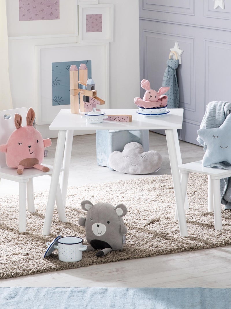 Ensemble table et 2 chaises enfant en bois - ROBA Blanc Blanc - Kiabi