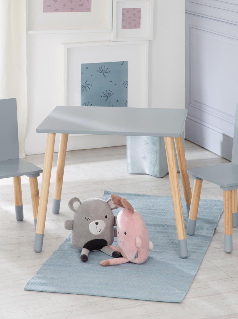 Ensemble table et 2 chaises enfant en bois - ROBA Gris Beige - Kiabi