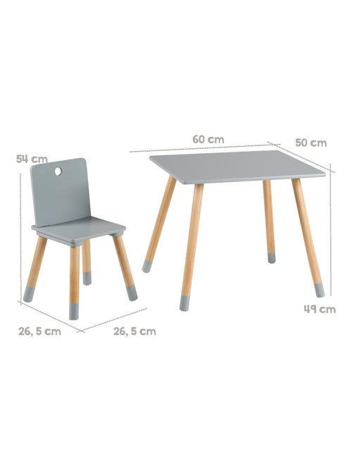 Ensemble table et 2 chaises enfant en bois - ROBA - Kiabi Ensemble table et 2 chaises enfant en bois - ROBA - Kiabi