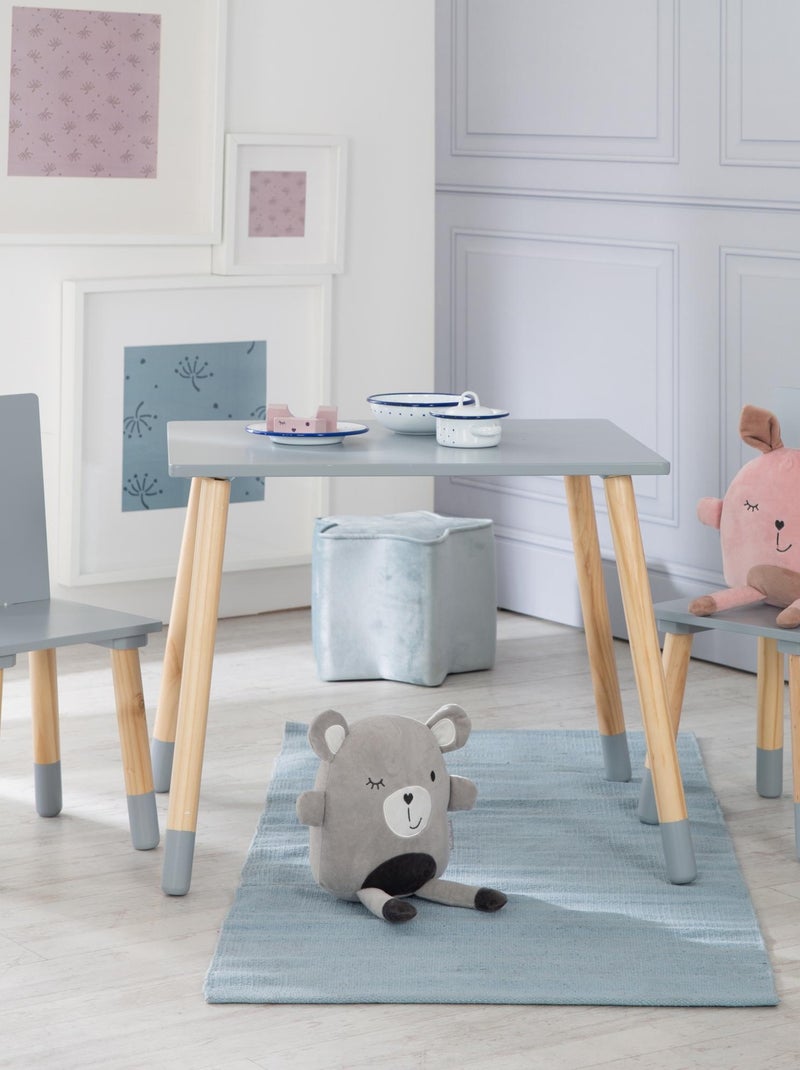 Ensemble table et 2 chaises enfant en bois - ROBA Gris Beige - Kiabi