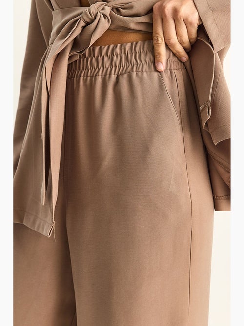 Ensemble taille haute avec détail nœud et col châle lucci - Kiabi