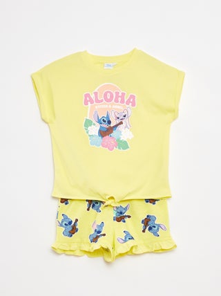 Ensemble tee-shirt long + short 'Stitch'