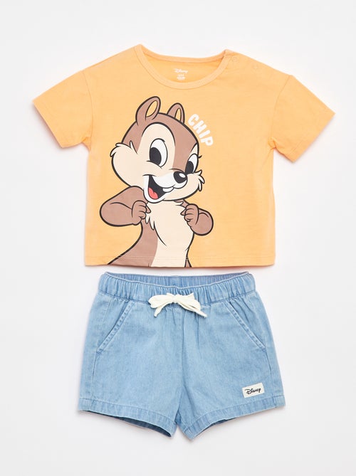 Ensemble tee-shirt + short 'Tic et Tac' - Kiabi