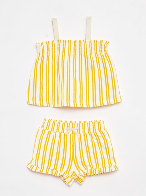 Ensemble top à bretelles + short rayés - 2 pièces - Kiabi