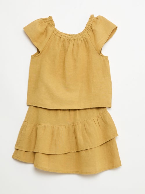 Ensemble top et jupe canvas - Kiabi