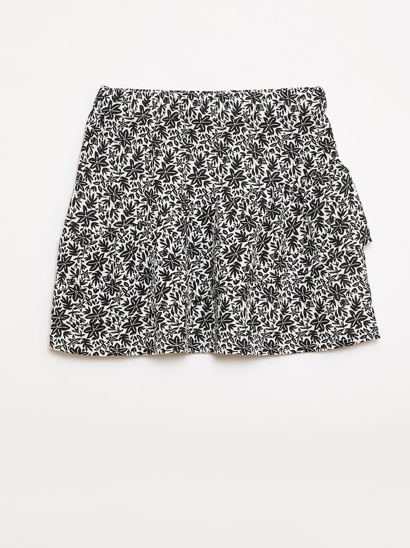 Ensemble top et jupe canvas Noir - Kiabi