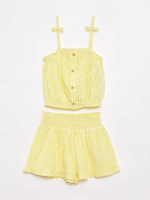 Ensemble top + jupe rayée en matière crêpée - 2 pièces - Kiabi