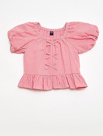 Ensemble top + pantalon avec détails en coton