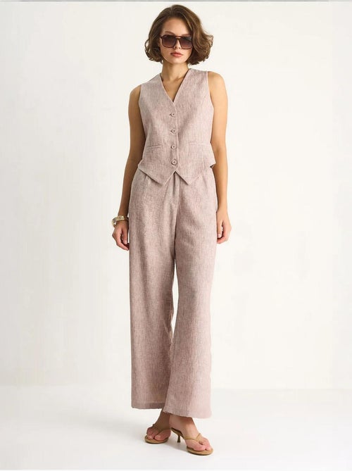 Ensemble trois pièces avec pantalon taille haute, gilet et doublure lucci - Kiabi