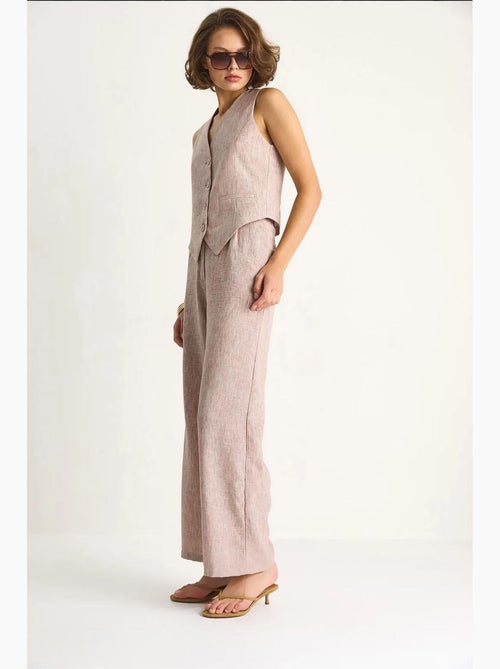 Ensemble trois pièces avec pantalon taille haute, gilet et doublure lucci - Kiabi