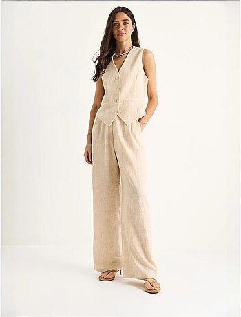 Ensemble trois pièces avec pantalon taille haute, gilet et doublure lucci