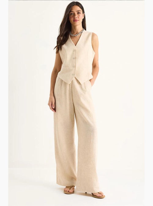 Ensemble trois pièces avec pantalon taille haute, gilet et doublure lucci - Kiabi Ensemble trois pièces avec pantalon taille haute, gilet et doublure lucci - Kiabi