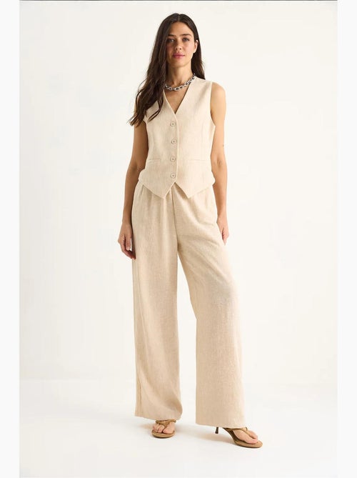 Ensemble trois pièces avec pantalon taille haute, gilet et doublure lucci - Kiabi Ensemble trois pièces avec pantalon taille haute, gilet et doublure lucci - Kiabi