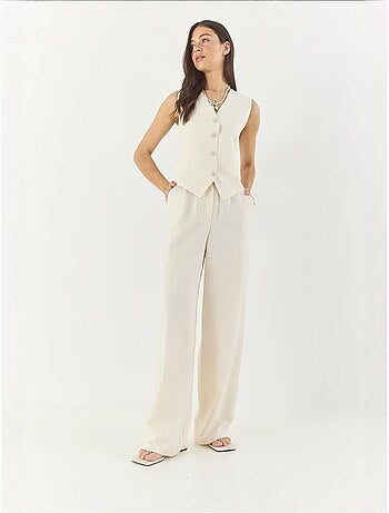 Ensemble trois pièces avec pantalon taille haute, gilet et doublure lucci