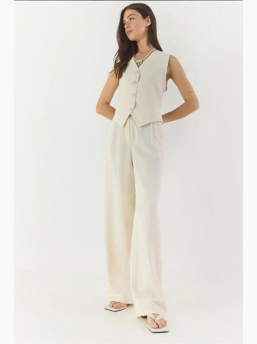 Ensemble trois pièces avec pantalon taille haute, gilet et doublure lucci - Kiabi