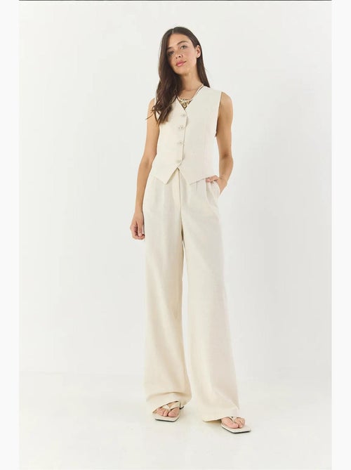 Ensemble trois pièces avec pantalon taille haute, gilet et doublure lucci - Kiabi