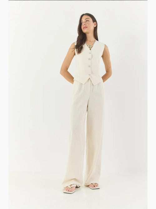 Ensemble trois pièces avec pantalon taille haute, gilet et doublure lucci - Kiabi
