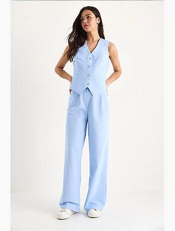 Ensemble trois pièces avec pantalon taille haute, gilet et doublure lucci