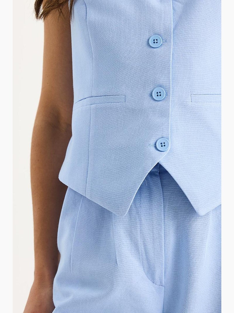 Ensemble trois pièces avec pantalon taille haute, gilet et doublure lucci Bleu ciel - Kiabi