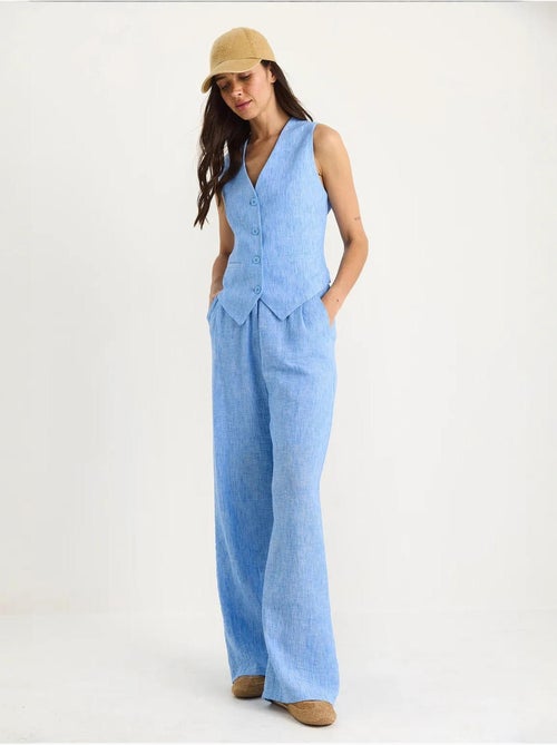 Ensemble trois pièces avec pantalon taille haute, gilet et doublure lucci - Kiabi