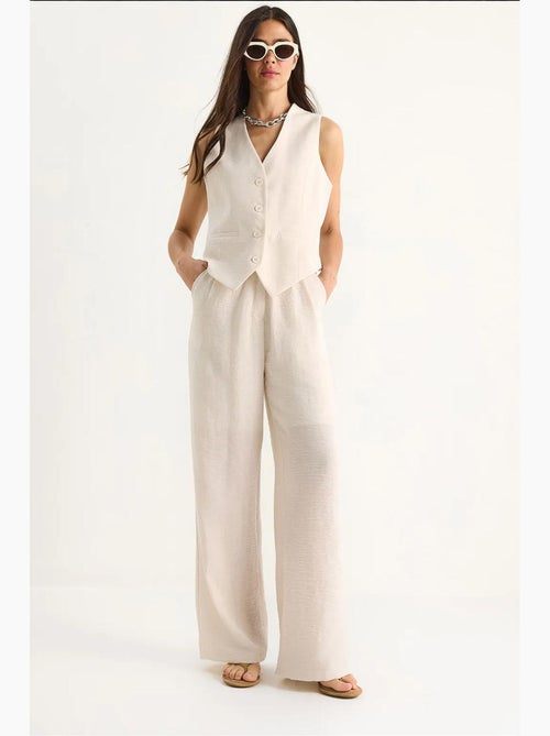 Ensemble trois pièces avec pantalon taille haute, gilet et doublure lucci - Kiabi Ensemble trois pièces avec pantalon taille haute, gilet et doublure lucci - Kiabi