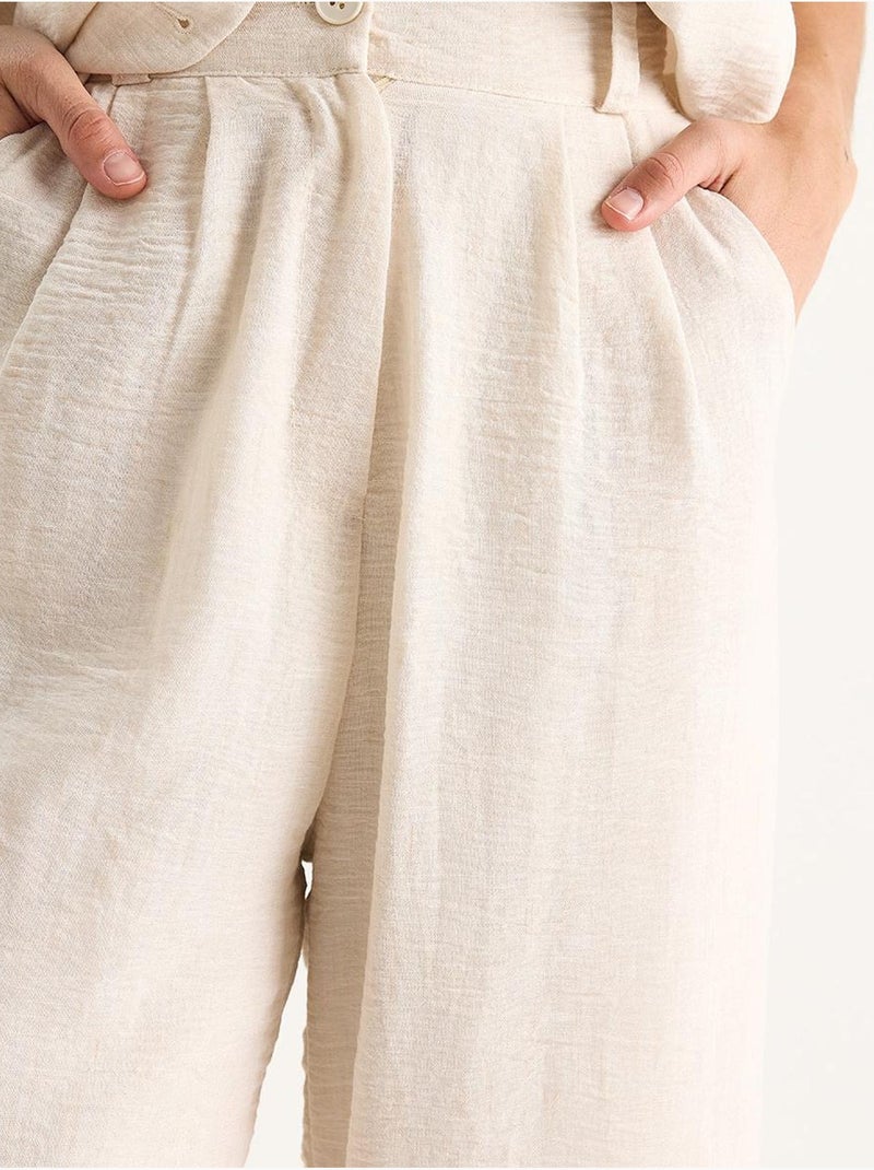 Ensemble trois pièces avec pantalon taille haute, gilet et doublure lucci Crème - Kiabi