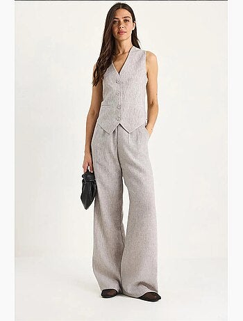 Ensemble trois pièces avec pantalon taille haute, gilet et doublure lucci