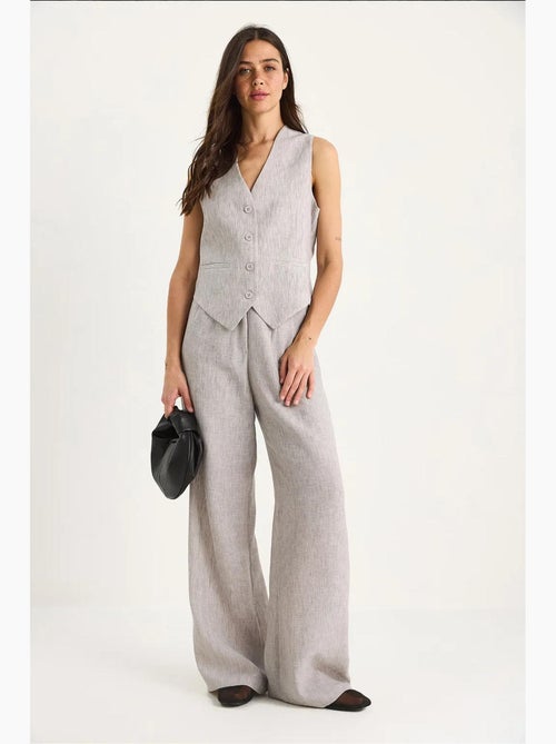 Ensemble trois pièces avec pantalon taille haute, gilet et doublure lucci - Kiabi