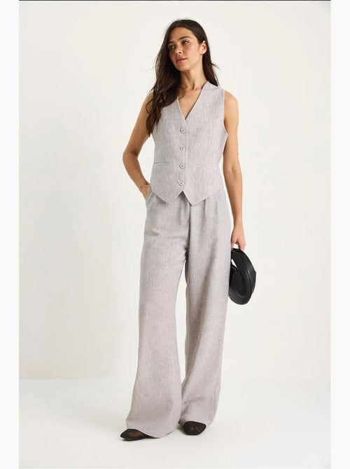 Ensemble trois pièces avec pantalon taille haute, gilet et doublure lucci - Kiabi