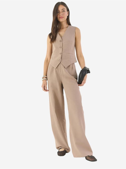 Ensemble trois pièces avec pantalon taille haute, gilet et doublure lucci - Kiabi