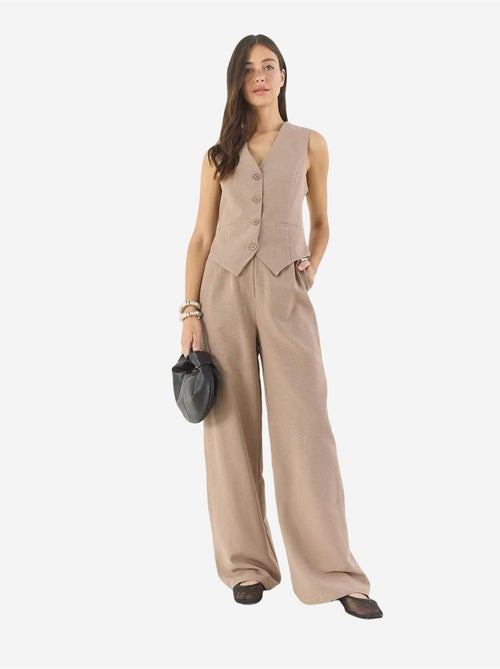 Ensemble trois pièces avec pantalon taille haute, gilet et doublure lucci - Kiabi