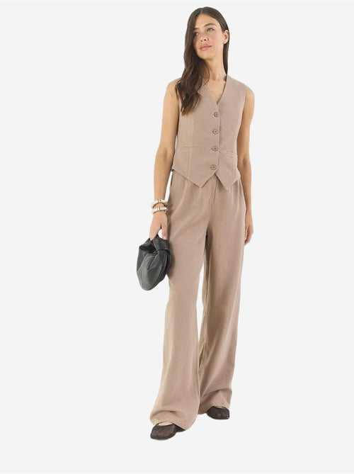 Ensemble trois pièces avec pantalon taille haute, gilet et doublure lucci - Kiabi