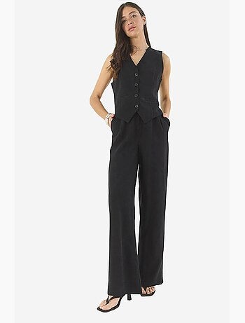 Ensemble trois pièces avec pantalon taille haute, gilet et doublure lucci