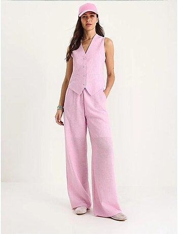 Ensemble trois pièces avec pantalon taille haute, gilet et doublure lucci