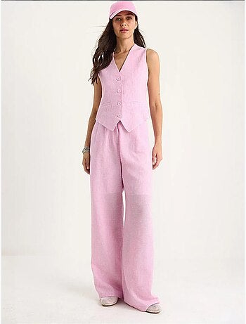 Ensemble trois pièces avec pantalon taille haute, gilet et doublure lucci