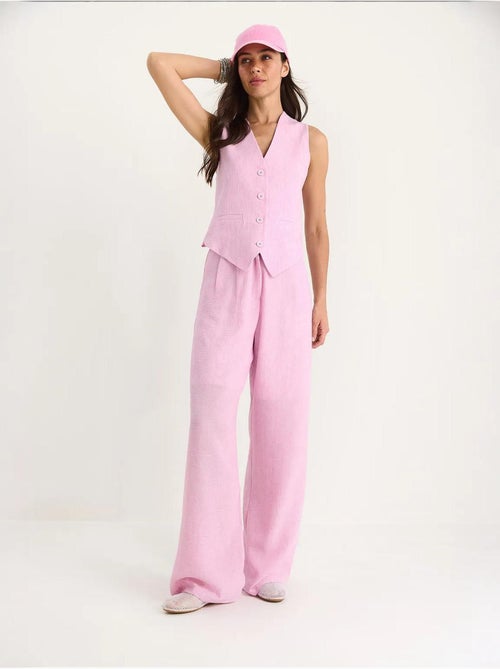 Ensemble trois pièces avec pantalon taille haute, gilet et doublure lucci - Kiabi Ensemble trois pièces avec pantalon taille haute, gilet et doublure lucci - Kiabi