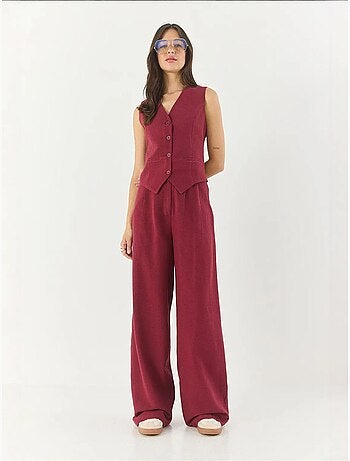Ensemble trois pièces avec pantalon taille haute, gilet et doublure lucci