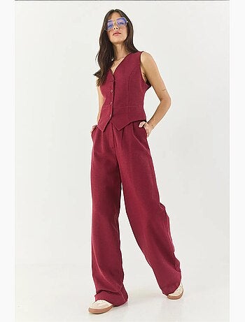 Ensemble trois pièces avec pantalon taille haute, gilet et doublure lucci