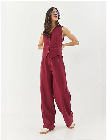 Ensemble trois pièces avec pantalon taille haute, gilet et doublure lucci