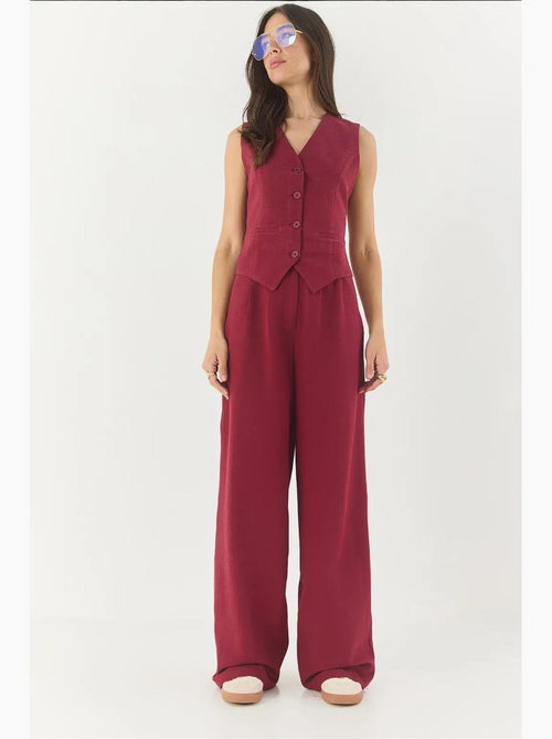Ensemble trois pièces avec pantalon taille haute, gilet et doublure lucci - Kiabi
