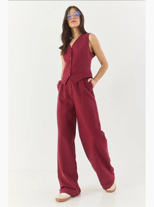 Ensemble trois pièces avec pantalon taille haute, gilet et doublure lucci - Kiabi
